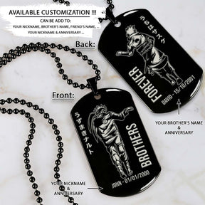 Naruto Dog Tag - Brothers Forever - Uzumaki Naruto - Uchiha Sasuke - Naruto Necklace - Engrave Dog Tag