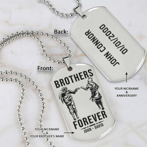 Naruto Dog Tag - Brothers Forever - Uzumaki Naruto - Uchiha Sasuke - Naruto Necklace - Engrave Dog Tag