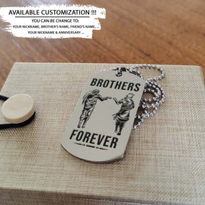 Naruto Dog Tag - Brothers Forever - Uzumaki Naruto - Uchiha Sasuke - Naruto Necklace - Engrave Dog Tag