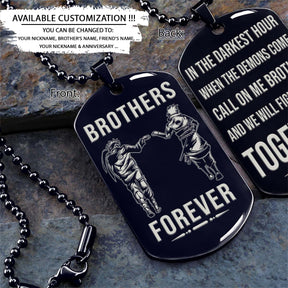 Naruto Dog Tag - Brothers Forever - Call On Me Brother - Uzumaki Naruto - Uchiha Sasuke - Naruto Necklace - Engrave Dog Tag