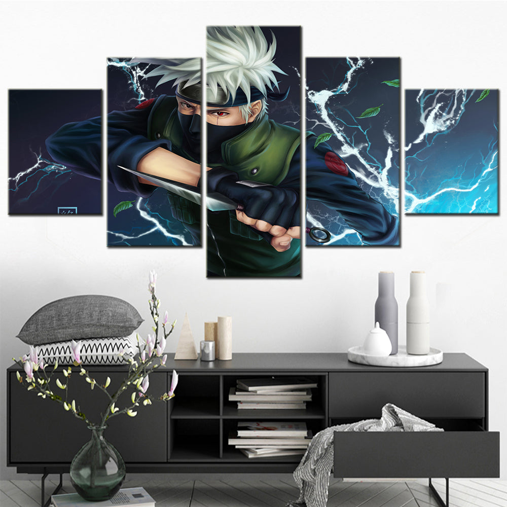 Naruto - 5 Pieces Wall Art - Hatake Kakashi 3 - Printed Wall Pictures Home Decor - Naruto Poster - Naruto Canvas