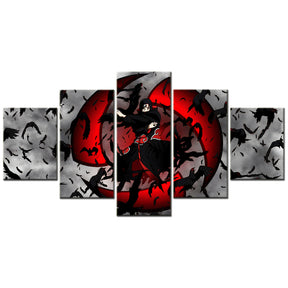 Naruto - 5 Pieces Wall Art - Uchiha Itachi - Printed Wall Pictures Home Decor - Naruto Poster - Naruto Canvas