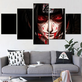 Naruto - 5 Pieces Wall Art - Uchiha Itachi 2 - Printed Wall Pictures Home Decor - Naruto Poster - Naruto Canvas