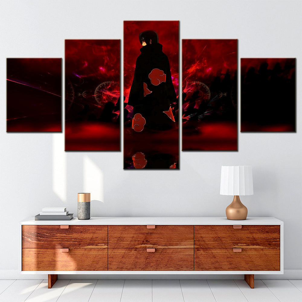 Naruto - 5 Pieces Wall Art - Uchiha Sasuke - Printed Wall Pictures Home Decor - Naruto Poster - Naruto Canvas