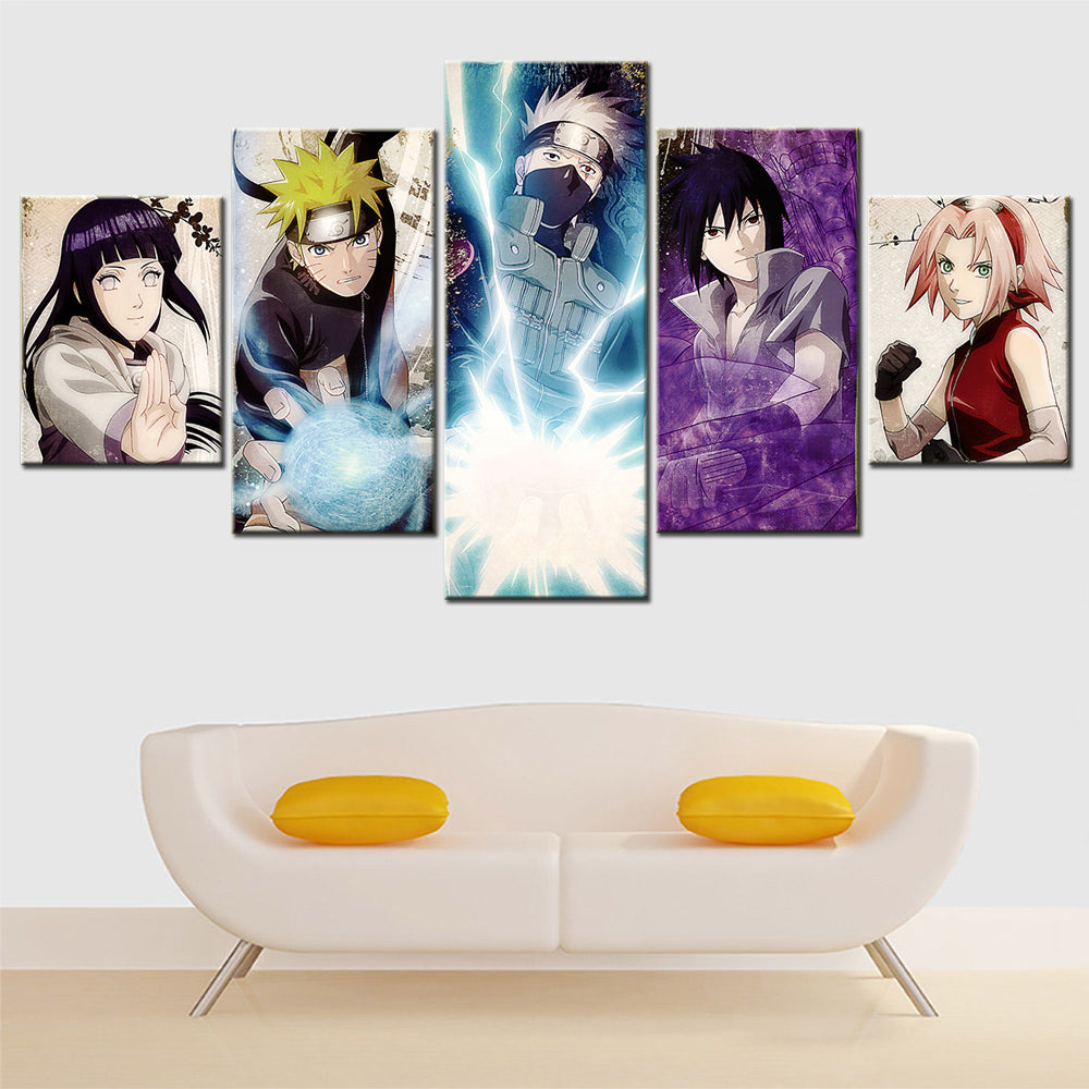 Naruto - 5 Pieces Wall Art - Uzumaki Naruto - Hatake Kakashi - Uchiha Izuna - Printed Wall Pictures Home Decor - Naruto Poster - Naruto Canvas