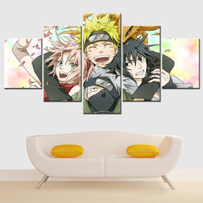 Naruto - 5 Pieces Wall Art - Uzumaki Naruto - Hatake Kakashi - Uchiha Sasuke - Haruno Sakura 2 - Printed Wall Pictures Home Decor - Naruto Poster - Naruto Canvas