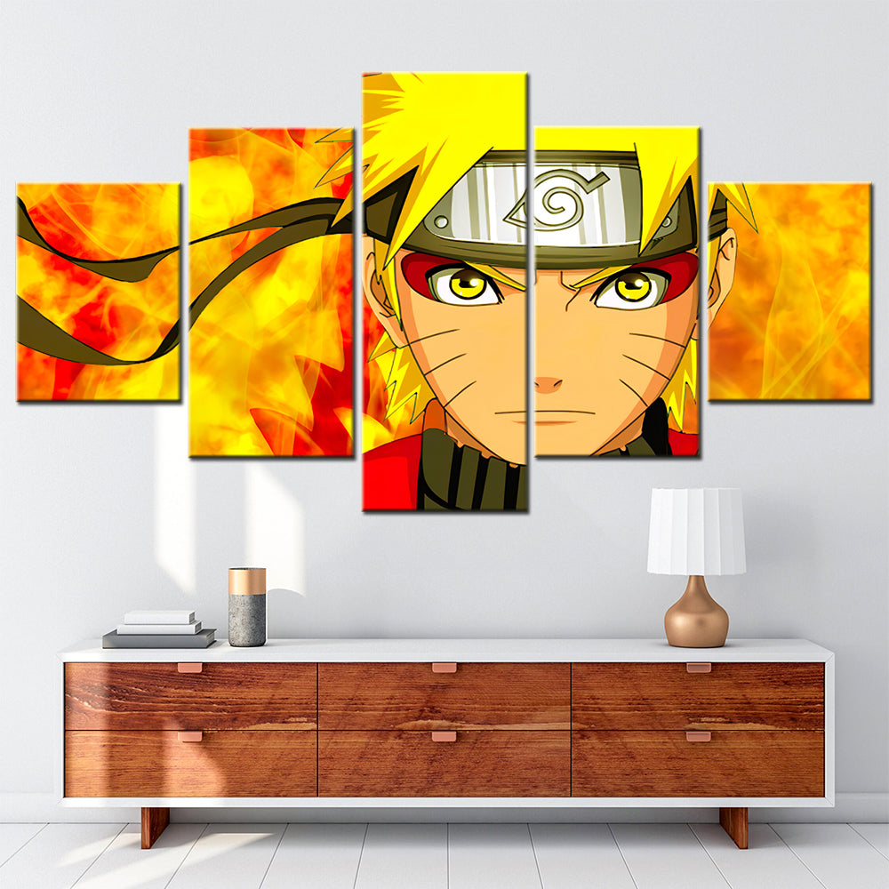 Naruto - 5 Pieces Wall Art - Uzumaki Naruto 8- Printed Wall Pictures Home Decor - Naruto Poster - Naruto Canvas