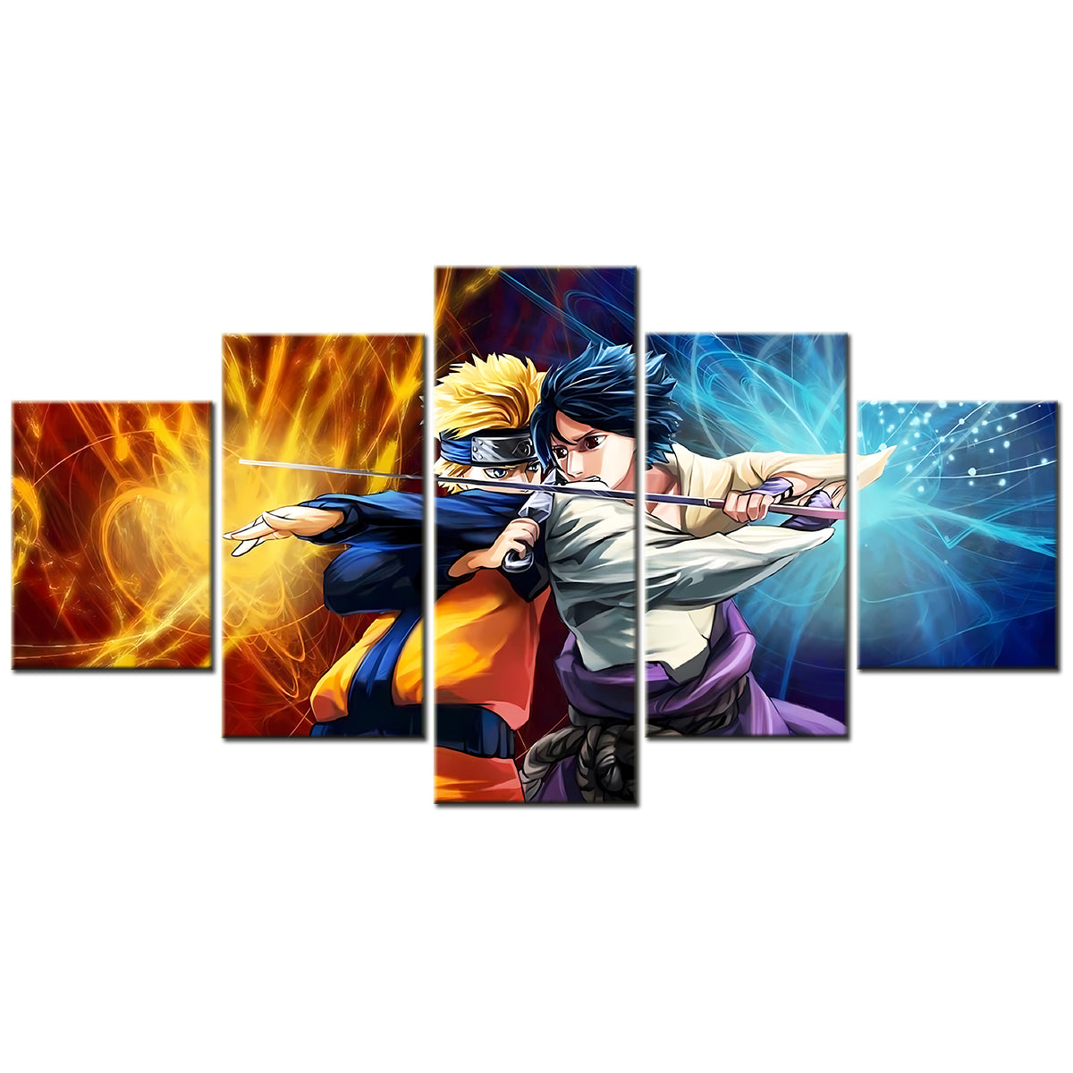Naruto 5 Pieces Wall Art Uzumaki Naruto Uchiha Sasuke 3 Printe
