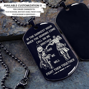 One Piece Dog Tag - Call On Me Brother - Monkey D. Luffy - Roronoa Zoro - One Piece Necklace - Engrave Dog Tag