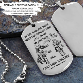 One Piece Dog Tag - Call On Me Brother - Monkey D. Luffy - Roronoa Zoro - One Piece Necklace - Engrave Dog Tag