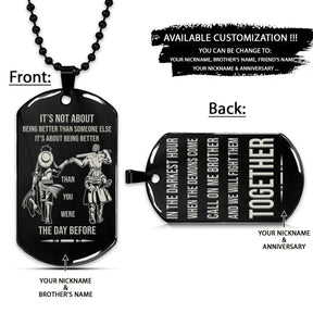 One Piece Dog Tag - Call On Me Brother - It's About Being Better Than You Were The Day Before - Monkey D. Luffy - Roronoa Zoro - One Piece Necklace - Engrave Dog Tag