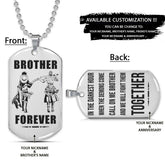 One Piece Dog Tag - Brother Forever - Call On Me Brother - Monkey D. Luffy - Roronoa Zoro - One Piece Necklace - Engrave Dog Tag