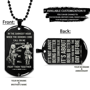 One Piece Dog Tag - Call On Me Brother - It's About Being Better Than You Were The Day Before - Monkey D. Luffy - Roronoa Zoro - One Piece Necklace - Engrave Dog Tag