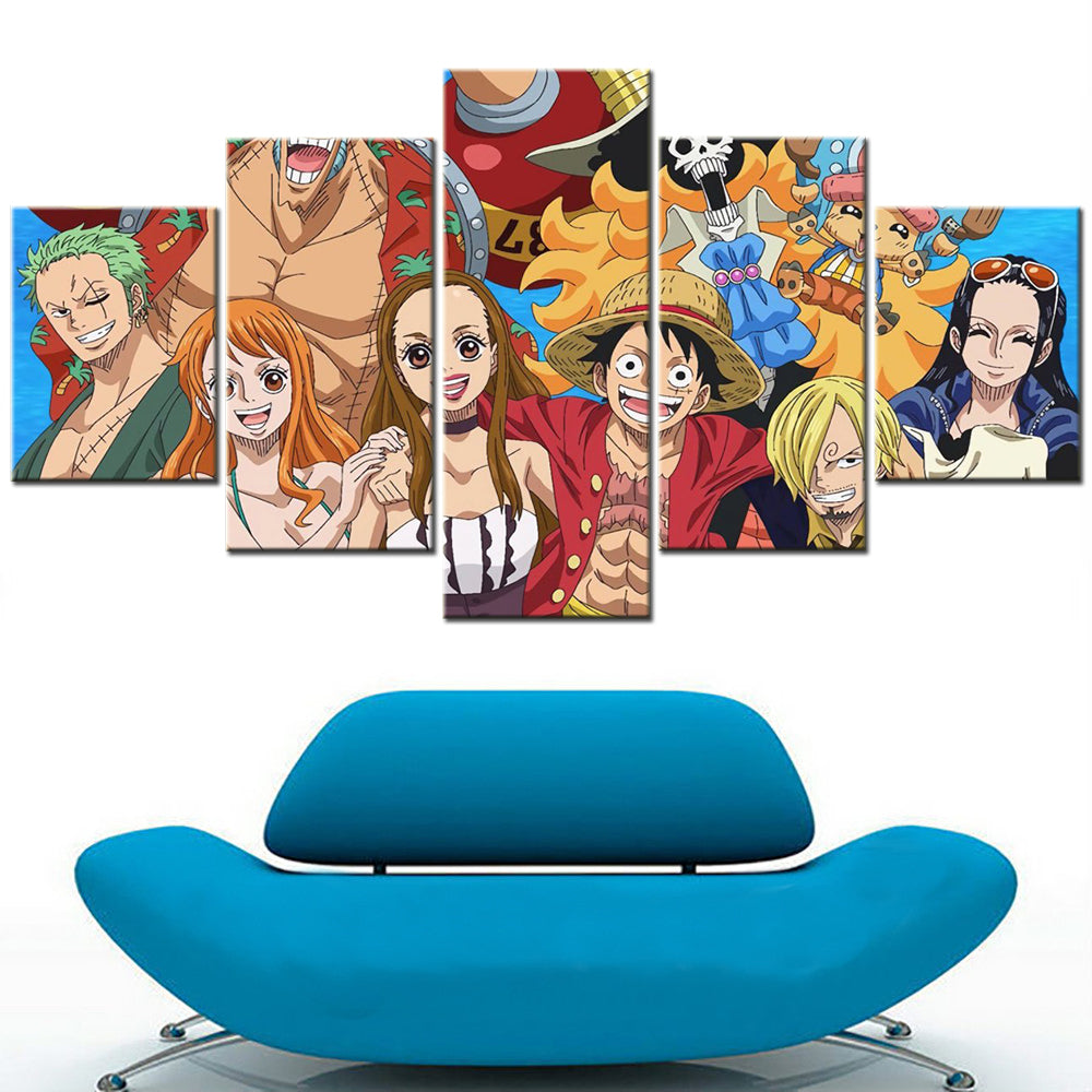 One Piece - 5 Pieces Wall Art - Monkey D. Luffy - Roronoa Zoro - Sanji - Nami - Nico Robin 3 - Printed Wall Pictures Home Decor - One Piece Poster - One Piece Canvas