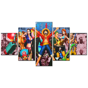 One Piece - 5 Pieces Wall Art - Monkey D. Luffy - Roronoa Zoro - Sanji - Usopp - Nami - Nico Robin 5 - Printed Wall Pictures Home Decor - One Piece Poster - One Piece Canvas