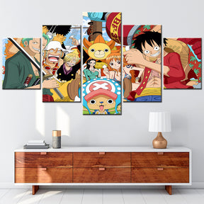 One Piece - 5 Pieces Wall Art - Monkey D. Luffy - Roronoa Zoro - Sanji - Usopp - Nami - Nico Robin 4 - Printed Wall Pictures Home Decor - One Piece Poster - One Piece Canvas