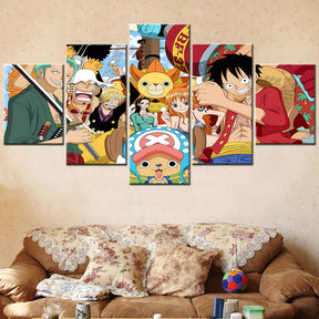 One Piece - 5 Pieces Wall Art - Monkey D. Luffy - Roronoa Zoro - Sanji - Usopp - Nami - Nico Robin 4 - Printed Wall Pictures Home Decor - One Piece Poster - One Piece Canvas