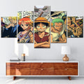 One Piece - 5 Pieces Wall Art - Monkey D. Luffy - Roronoa Zoro - Sanji - Usopp - Nami - Printed Wall Pictures Home Decor - One Piece Poster - One Piece Canvas