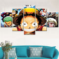 One Piece - 5 Pieces Wall Art - Monkey D. Luffy - Roronoa Zoro - Trafalgar D. Water Law - Usopp - Nami - Printed Wall Pictures Home Decor - One Piece Poster - One Piece Canvas