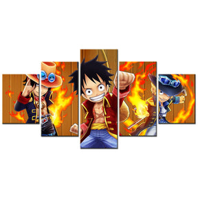 One Piece - 5 Pieces Wall Art - Monkey D. Luffy - Sabo - Eustass Kid - Printed Wall Pictures Home Decor - One Piece Poster - One Piece Canvas