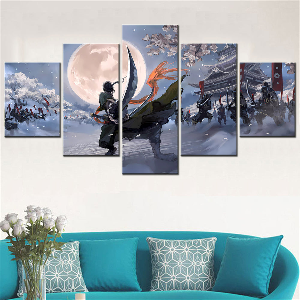 Samurai - 5 Pieces Wall Art - Ninja - Samurai - Printed Wall Pictures Home Decor - Samurai Poster - Samurai Canvas