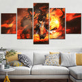One Piece - 5 Pieces Wall Art - Portgas D. Ace 4 - Printed Wall Pictures Home Decor - One Piece Poster - One Piece Canvas