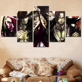 One Piece - 5 Pieces Wall Art - Shanks - Portgas D. Ace - Printed Wall Pictures Home Decor - One Piece Poster - One Piece Canvas