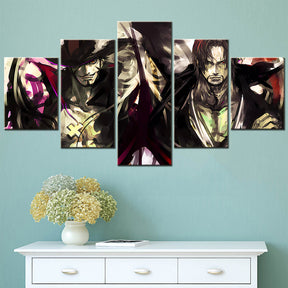 One Piece - 5 Pieces Wall Art - Shanks - Portgas D. Ace - Printed Wall Pictures Home Decor - One Piece Poster - One Piece Canvas