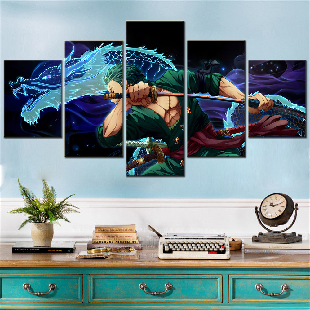 One Piece - 5 Pieces Wall Art - Roronoa Zoro - One Piece Poster - One Piece Wall Art