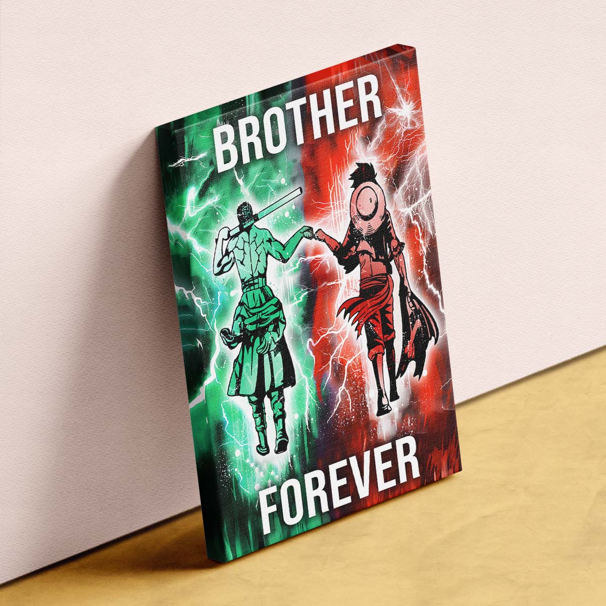 One Piece Wall Art - One Piece Poster - One Piece Canvas - Brother Forever - Monkey D. Luffy - Roronoa Zoro - OP002 - Vertical Poster - Vertical Canvas