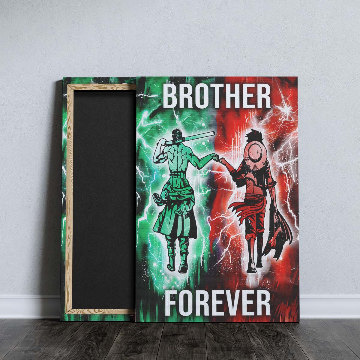 One Piece Wall Art - One Piece Poster - One Piece Canvas - Brother Forever - Monkey D. Luffy - Roronoa Zoro - OP002 - Vertical Poster - Vertical Canvas