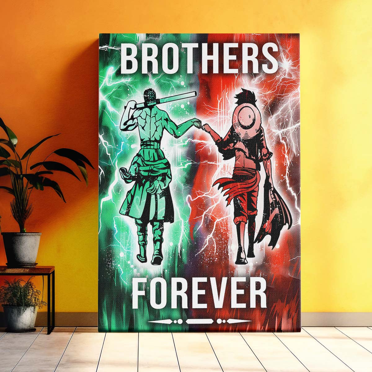 One Piece Wall Art - One Piece Poster - One Piece Canvas - Brothers Forever - OP003 - Monkey D. Luffy - Roronoa Zoro - Vertical Poster - Vertical Canvas