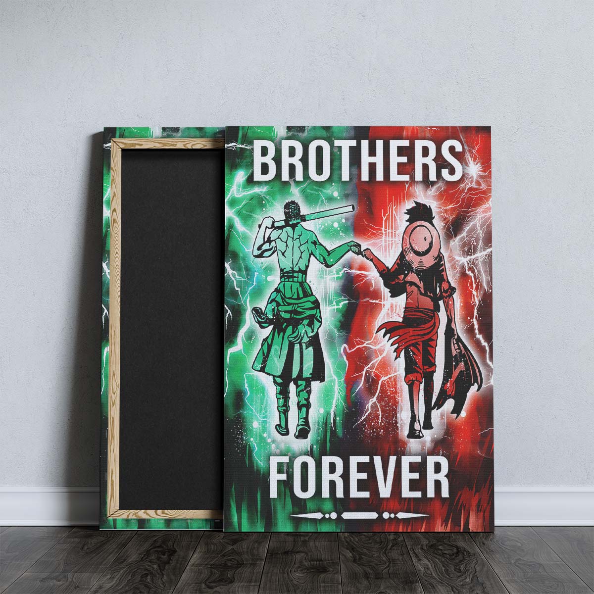 One Piece Wall Art - One Piece Poster - One Piece Canvas - Brothers Forever - OP003 - Monkey D. Luffy - Roronoa Zoro - Vertical Poster - Vertical Canvas