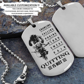 Samurai Dog Tag - Quitting Is Not - Bushido - Katana - Ronin - Miyamoto Musashi - Samurai Necklace - Engrave Dog Tag