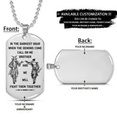 Samurai Dog Tag - Call On Me Brother - Bushido - Katana - Ronin - Miyamoto Musashi - Samurai Necklace - Engrave Dog Tag