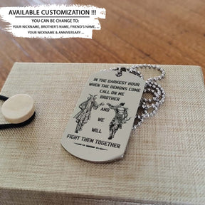 Samurai Dog Tag - Call On Me Brother - Bushido - Katana - Ronin - Miyamoto Musashi - Samurai Necklace - Engrave Dog Tag