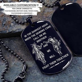 Samurai Dog Tag - Call On Me Brother - Bushido - Katana - Ronin - Miyamoto Musashi - Samurai Necklace - Engrave Dog Tag