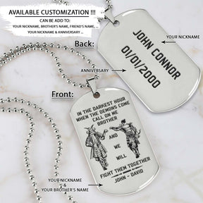 Samurai Dog Tag - Call On Me Brother - Bushido - Katana - Ronin - Miyamoto Musashi - Samurai Necklace - Engrave Dog Tag