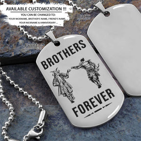 Samurai Dog Tag - Brothers Forever - Bushido - Katana - Ronin - Miyamoto Musashi - Samurai Necklace - Engrave Dog Tag