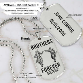 Samurai Dog Tag - Brothers Forever - Bushido - Katana - Ronin - Miyamoto Musashi - Samurai Necklace - Engrave Dog Tag