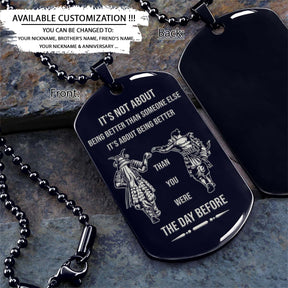 Samurai Dog Tag - It's About Being Better Than You Were The Day Before - Bushido - Katana - Ronin - Miyamoto Musashi - Samurai Necklace - Engrave Dog Tag