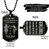 Samurai Dog Tag - Call On Me Brother - It's About Being Better Than You Were The Day Before - Bushido - Katana - Ronin - Miyamoto Musashi - Samurai Necklace - Engrave Dog Tag