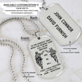 Soldier Dog Tag - Call On Me Brother - Army - Navy - Marines - Air Force - Soldier Necklace - Engrave Dog Tag