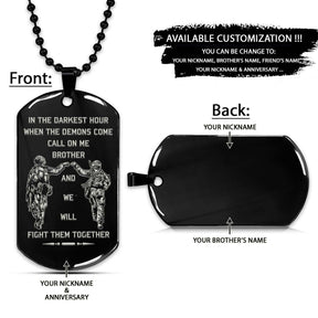 Soldier Dog Tag - Call On Me Brother - Army - Navy - Marines - Air Force - Soldier Necklace - Engrave Dog Tag