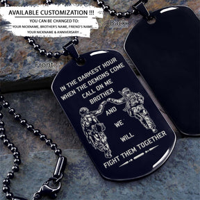 Soldier Dog Tag - Call On Me Brother - Army - Navy - Marines - Air Force - Soldier Necklace - Engrave Dog Tag