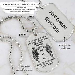 Soldier Dog Tag - Call On Me Brother - Army - Navy - Marines - Air Force - Soldier Necklace - Engrave Dog Tag