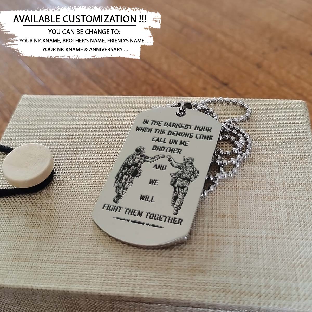 Soldier Dog Tag - Call On Me Brother - PAIN - You Are Not Dead Yet - Army - Navy - Marines - Air Force - Soldier Necklace - Engrave Dog Tag