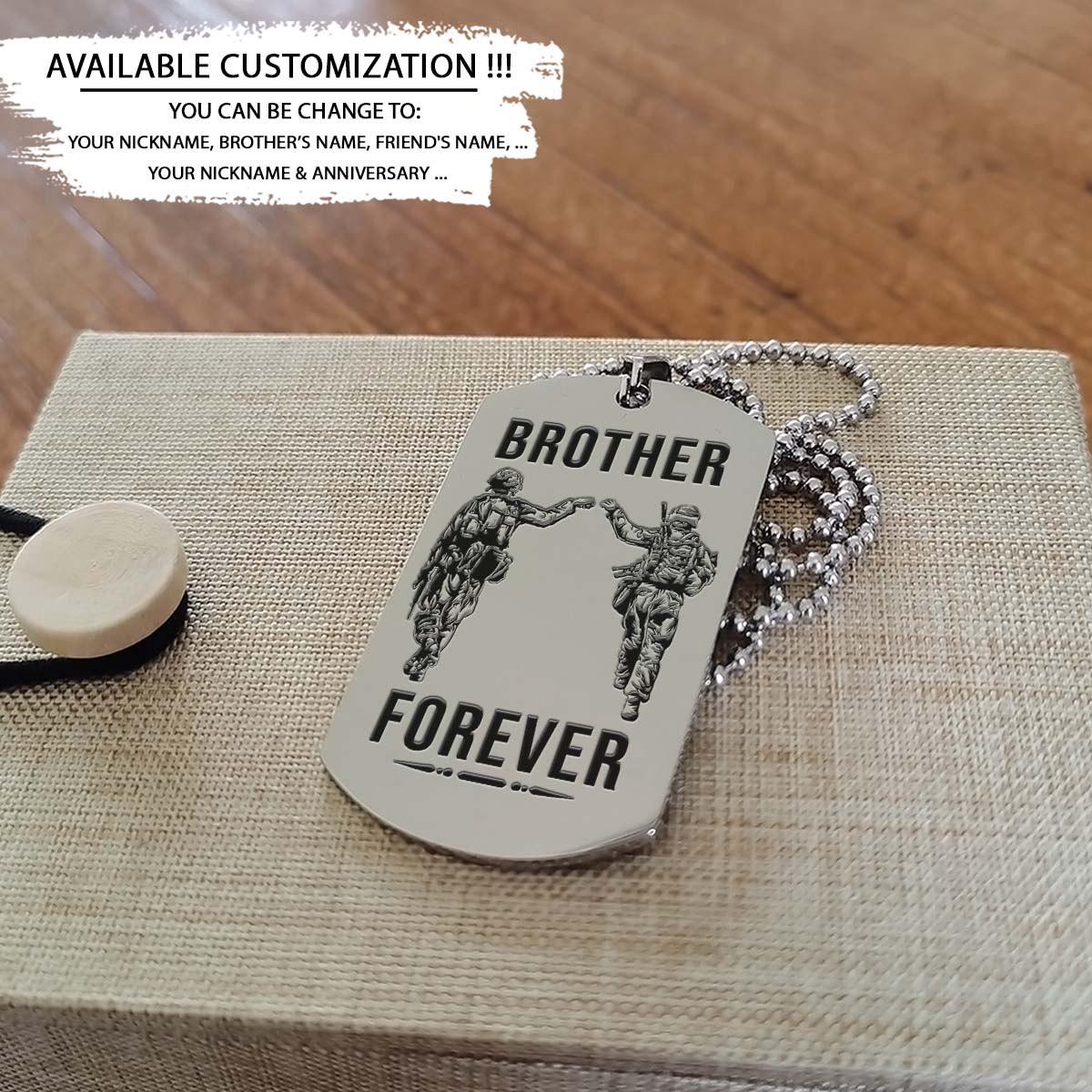 Soldier Dog Tag - Brother Forever - It's About Being Better Than You Were The Day Before - Army - Navy - Marines - Air Force - Soldier Necklace - Engrave Dog Tag