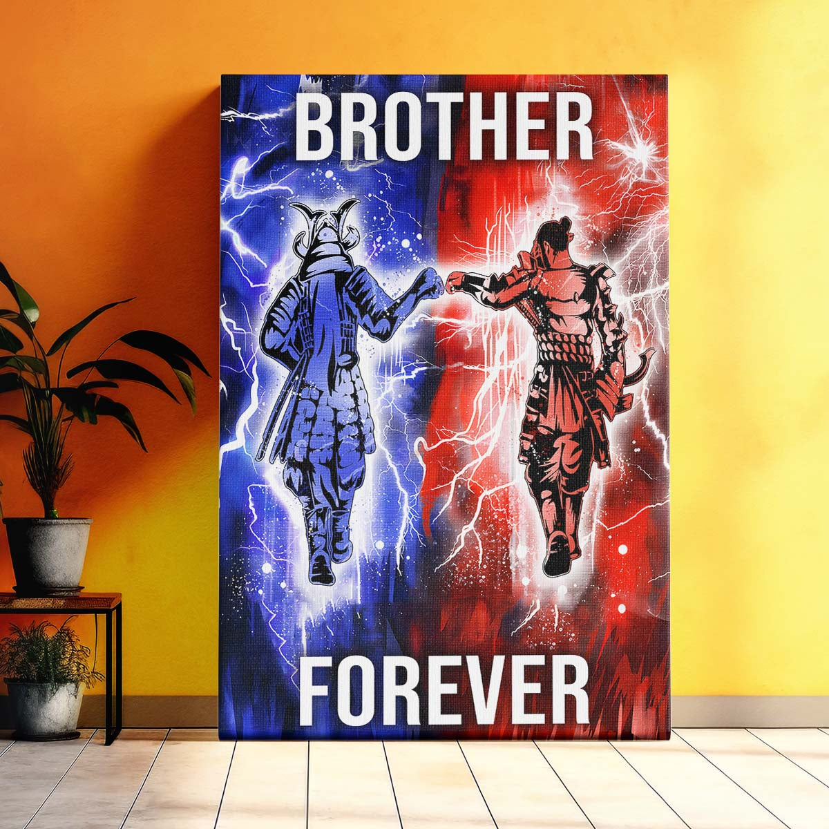 Samurai Wall Art - Samurai Poster - Samurai Canvas - Brother Forever - Bushido - Katana - Ronin - Miyamoto Musashi - SA100 - Vertical Poster - Vertical Canvas