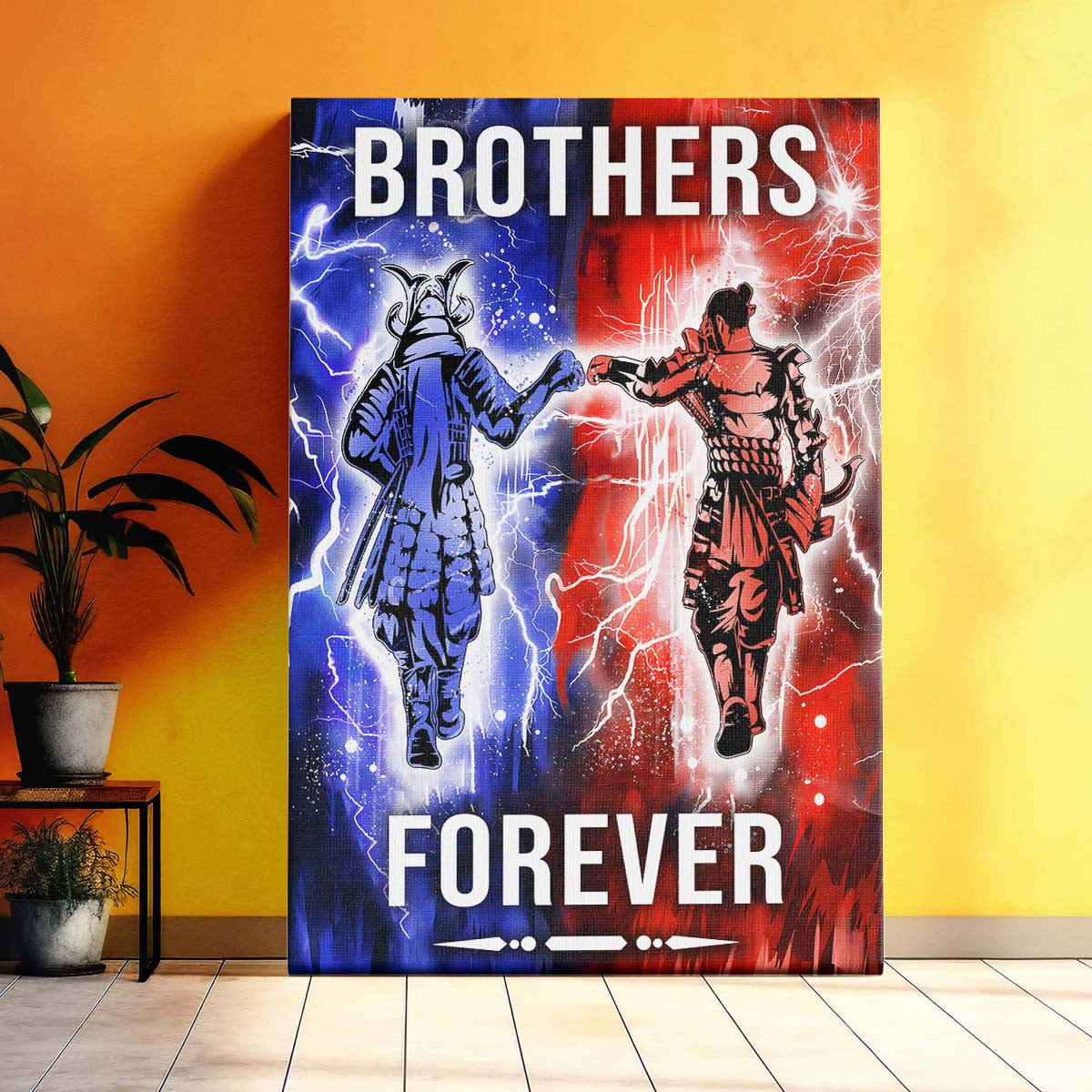 Samurai Wall Art - Samurai Poster - Samurai Canvas - Brothers Forever - Bushido - Katana - Ronin - Miyamoto Musashi - SA101 - Vertical Poster - Vertical Canvas